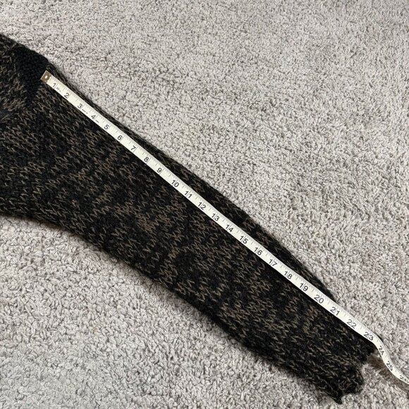 Vintage Cambridge Classics Mervyns Chunky Knit Sweater Mens M Leather Triangles - Picture 6 of 7